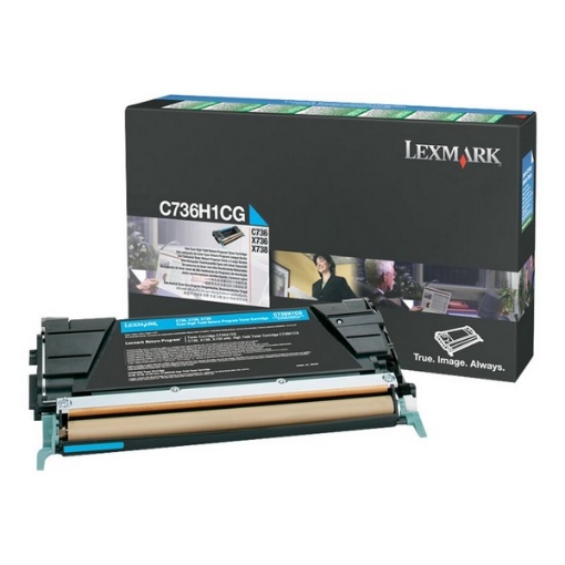 Picture of Lexmark C736H1CG C736H4CG) High Yield Cyan Toner Cartridge (10000 Yield)