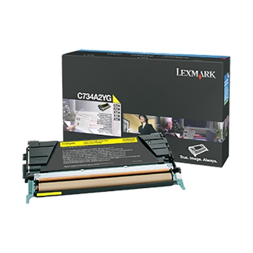 Picture of Lexmark C734A2YG C734a2yg Toner, 6,000 Page-Yield, Yellow Yellow Toner Cartridge (6,000 Yield)