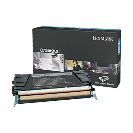 Picture of Lexmark C734A2KG High Yield Black Toner Cartridge (8,000 Yield)