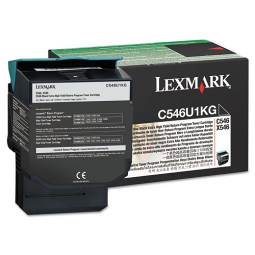 Picture of Lexmark C546U1KG Extra High Yield Black Toner Cartridge (8000 Yield)