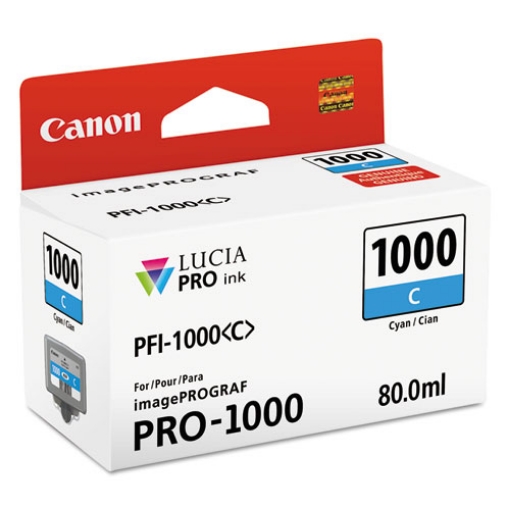 Picture of Canon PFI-1000C (0547C002) Cyan Pigment Ink Cartridge (80 ml)