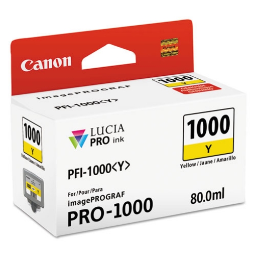 Picture of Canon PFI-1000Y (0549C002) Yellow Pigment Ink Cartridge (80 ml)