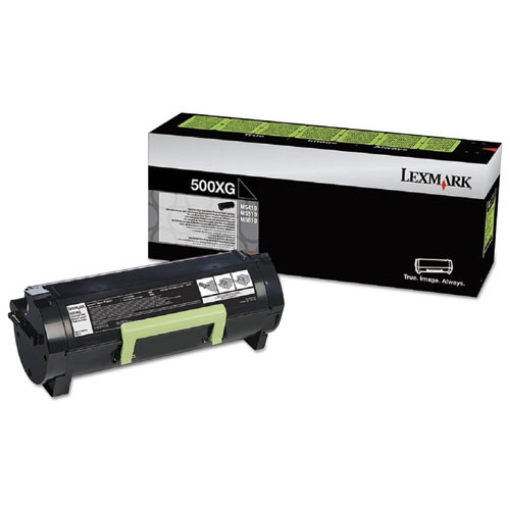 Picture of Lexmark 50F0X0G (TAA Compliant Version 50F0XA0, Lexmark #500XG, Lexmark #501XA) Black Toner Cartridge (10000 Yield)