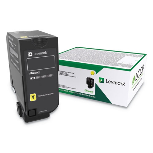 Picture of Lexmark 74C0HYG (TAA Compliant Version of 74C1HY0) High Yield Yellow Toner Cartridge (12000 Yield)