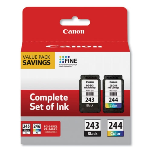 Picture of Canon 1287C006 (PG-243, CL-244) Black, Color Ink Cartridges (2 pack)