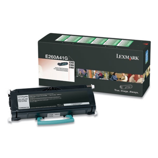 Picture of Lexmark E260A41G (TAA Compliant Version E260A11A) Black Toner Cartridge (5000 Yield)