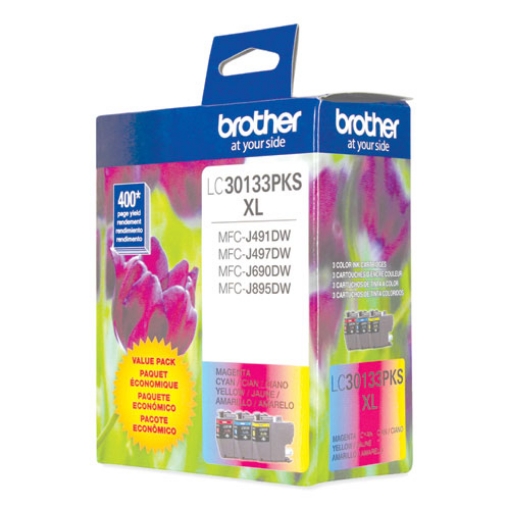 Picture of Brother LC30133PKS High Yield Cyan, Magenta, Yellow Ink Cartridge (Multipack) (3 x 400 Pages)