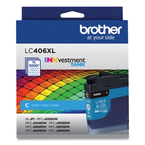 Picture of Brother LC406XLC High Yield Cyan Ink Cartridge