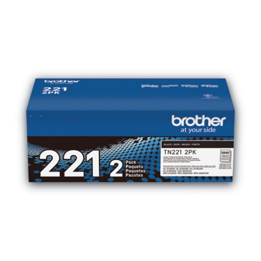 Picture of Brother TN2212PK (TN221BK) Black Toner Cartridges (2 pack) (2,500 x 2 Yield)