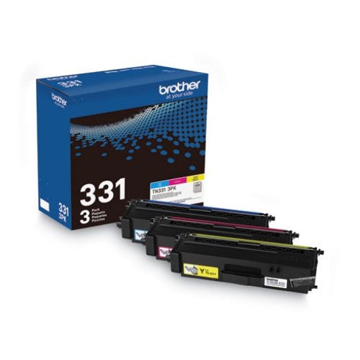 Picture of Brother TN3313PK (TN331C, TN331Y, TN331M) Cyan, Magenta, Yellow Toner Cartridges (3 pack) (1,500 x 3 Yield)