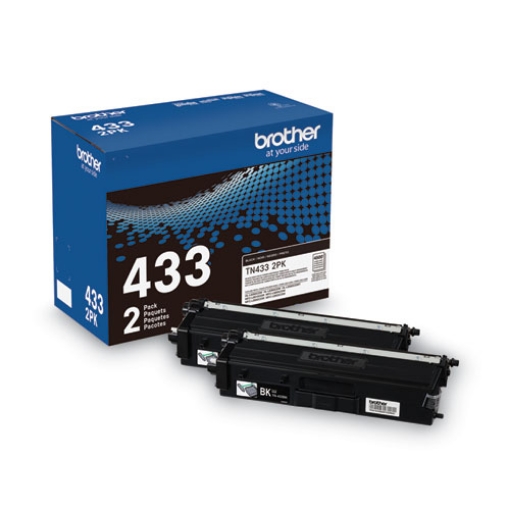 Picture of Brother TN4332PK (TN433) High Yield Black Toner Cartridges (2 pack) (4,500 x 2 Yield)