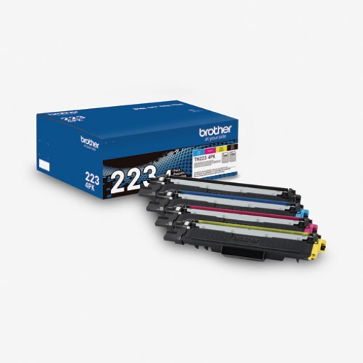 Picture of Brother TN2234PK (TN223BK, TN223Y, TN223C, TN223M) Black, Cyan, Magenta, Yellow Toner Cartridges (4 pack) (1,400 Black; 1,200 C/M/Y)