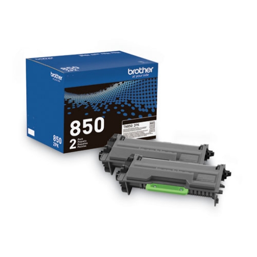 Picture of Brother TN8502PK (TN850) High Yield Black Toner Cartridges (2 pack) (8,000 x 2 Yield)