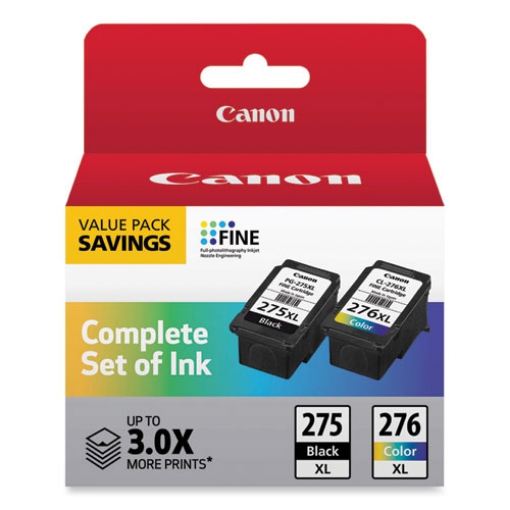 Picture of Canon 4981C008 (PG-275XL, CL-276XL) High Yield Black, Tri-Color Ink Cartridge