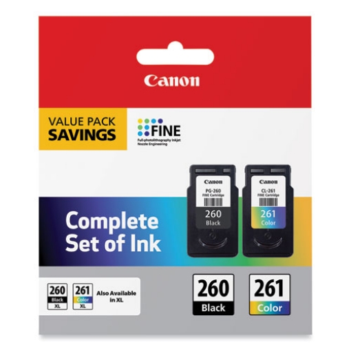 Picture of Canon 3725C006 (PG-260, CL-261) Black, Color Ink Cartridge