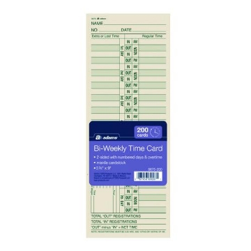 Picture of CARD,TM,BIWKLY,W/OT200/PK