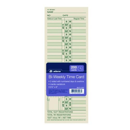 Picture of CARD,TM,BIWKLY,W/OT200/PK