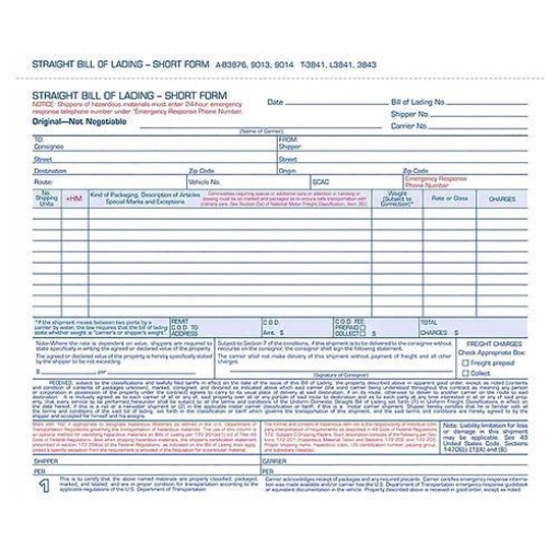 Picture of FORM,3PT,BILL OF LDNG,250