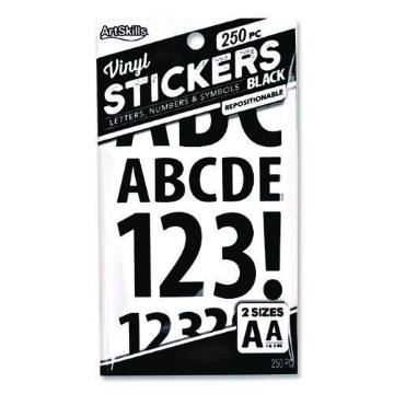 Picture of LETTERS,VINYL,250/PK,BK