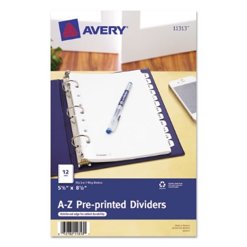 Picture of INDEX,DIV,A-Z,8.5X5.5,WH