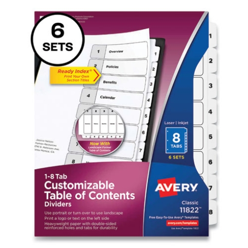 Picture of TAB,NUMERIC,WH,8,6/ST