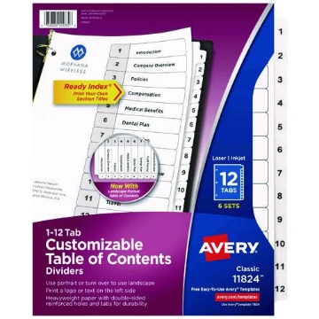 Picture of TAB,NUMERIC,WH,12,6/ST