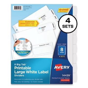 Picture of DIVIDER,WH,LG,8TAB,4,DIV