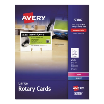 Picture of CARD,LSR,RTRY3X5,3/SH,WHT