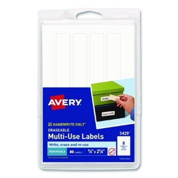 Picture of LABEL,ID,ERSBLE,80/PK,WHT