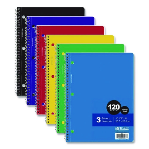 Picture of NOTEBOOK,3-SUBJECT,SPIRAL