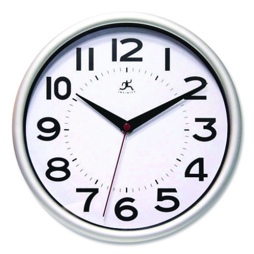 Picture of CLOCK,MTRO,9",ROUND,SILVR