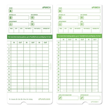 Picture of CARD,TIME,100/PK