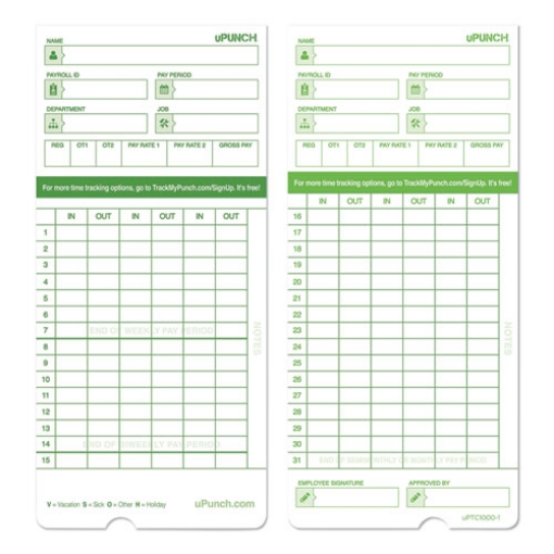 Picture of CARD,TIME,100/PK