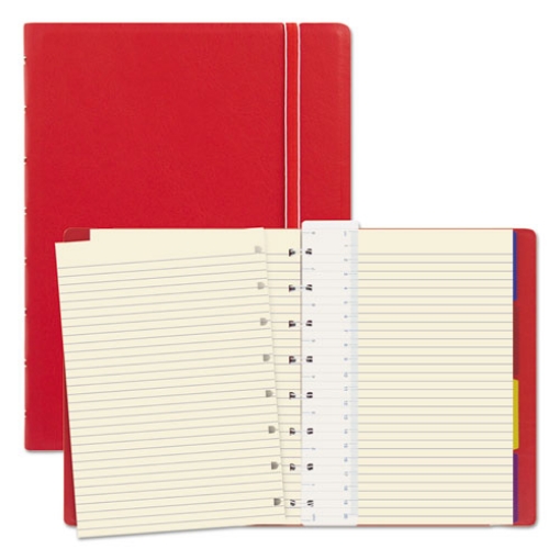 Picture of NOTEBOOK,A5,LEATHR CVR,RD
